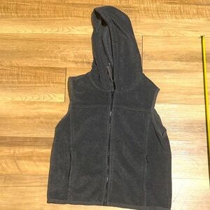 Gap Women’s Hoodie Vest Grayish Black Pockets Size Medium Zip up Sweater